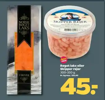 Røget laks eller Skipper rejer