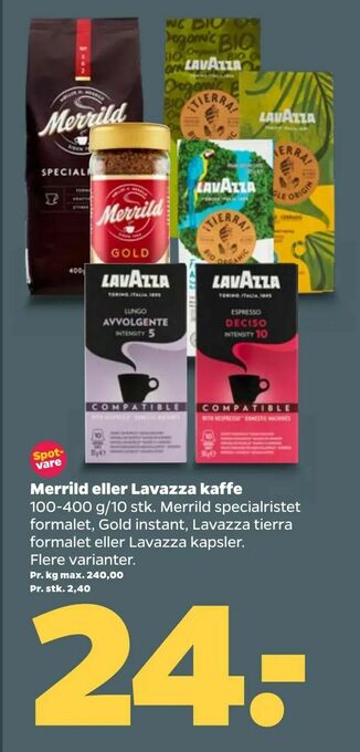 Netto Merrild eller Lavazza kaffe tilbud