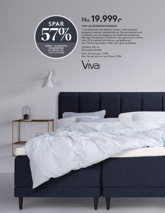 SengeSpecialisten Viva lux boxelevationseng tilbud
