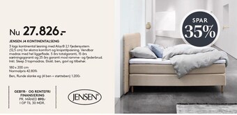 SengeSpecialisten Jensen j4 kontinentalseng tilbud