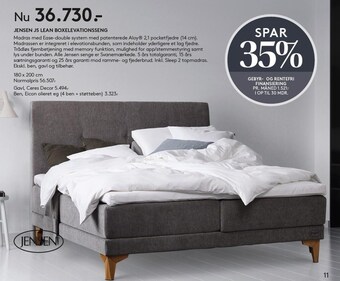 SengeSpecialisten Jensen j5 lean boxelevationsseng tilbud