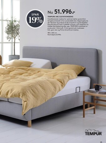 SengeSpecialisten Tempur arc elevationsseng tilbud