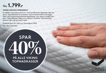 SengeSpecialisten Viking hightex topmadras tilbud