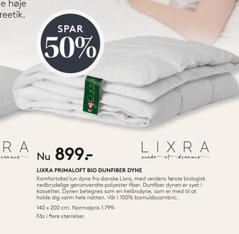 SENG Lixra primaloft bio dunfiber dyne tilbud