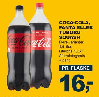 Let-Køb Coca-cola, fanta eller tuborg squash tilbud