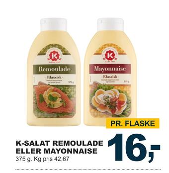 Let-Køb K-salat remoulade eller mayonnaise tilbud