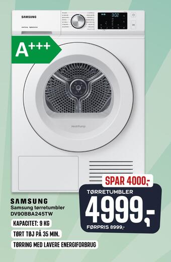 Skousen Samsung tørretumbler dv90bba245tw tilbud