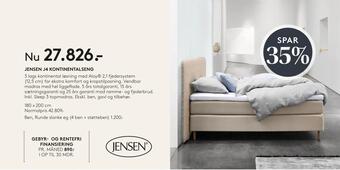 SENG Jensen j4 kontinentalseng tilbud