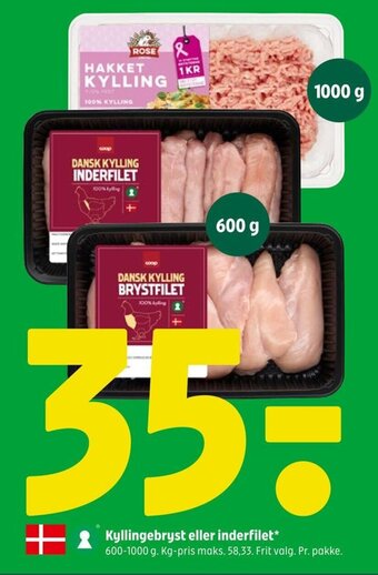 Coop 365 Kyllingebryst eller inderfilet tilbud