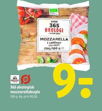 Coop 365 365 økologisk mozzarellakugle tilbud