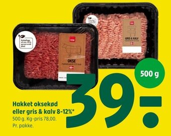 Coop 365 Hakket oksekød eller gris & kalv 8-12% tilbud