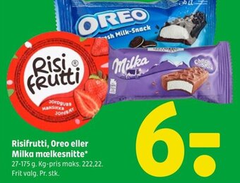 Coop 365 Risifrutti, Oreo eller Milka mælkesnitte tilbud