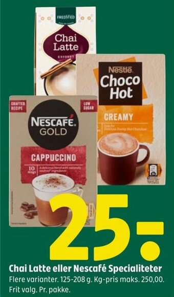 Coop 365 Chai Latte eller Nescafé Specialiteter tilbud