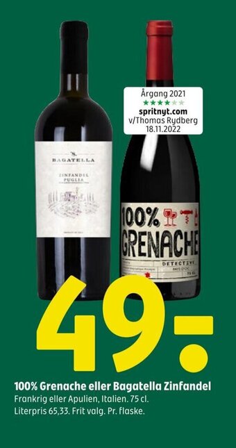 Coop 365 100% Grenache eller Bagatella Zinfandel tilbud