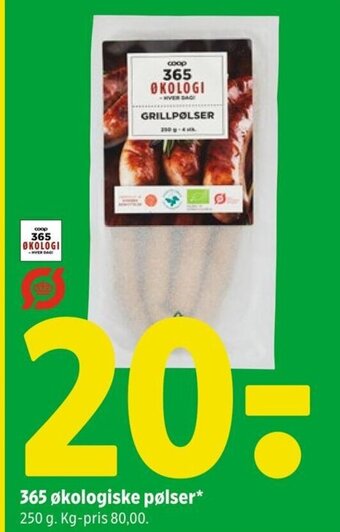 Coop 365 365 økologiske pølser tilbud