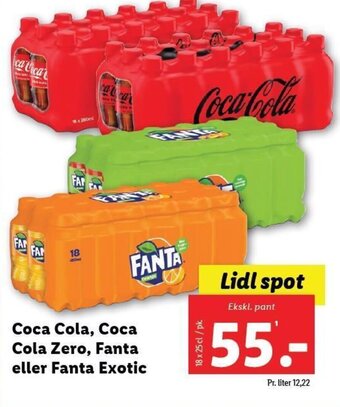 Lidl Coca Cola, Coca Cola Zero, Fanta eller Fanta Exotic tilbud