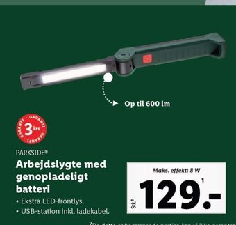 Lidl Arbejdslygte med genopladeligt batteri tilbud
