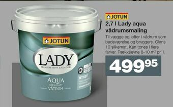 Bauhaus 2,7 l Lady aqua vådrumsmaling tilbud