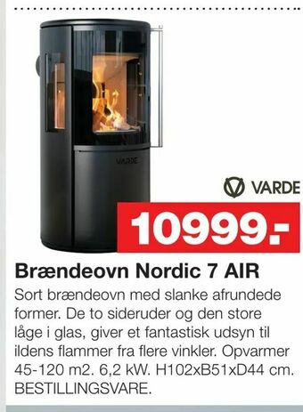 Bauhaus Brændeovn Nordic 7 AIR tilbud