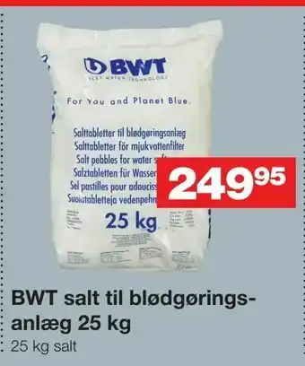 Bauhaus BWT salt til blødgøringsanlæg 25 kg tilbud