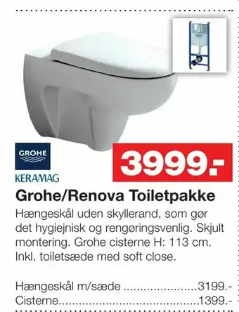 Bauhaus Grohe/Renova Toiletpakke tilbud