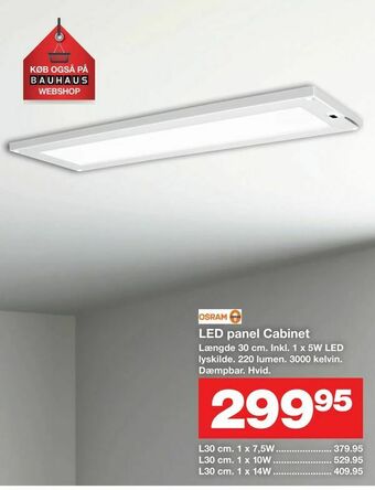 Bauhaus LED panel Cabinet tilbud