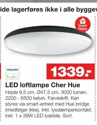 Bauhaus LED loftlampe Cher Hue tilbud