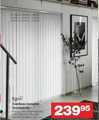 Cordless komplet lamelgardin
