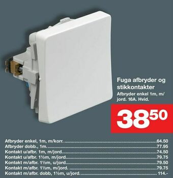 Bauhaus Fuga afbryder og stikkontakter tilbud