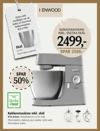 Kop & Kande Køkkenmaskine inkl. skål tilbud