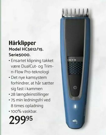 Kop & Kande Hårklipper Model HC5612/15 Serie5000 tilbud