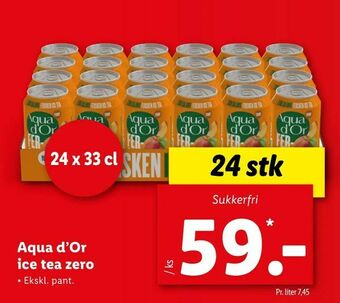 Let-Køb Aqua d'Or ice tea zero tilbud