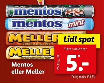 Let-Køb Mentos eller Meller tilbud