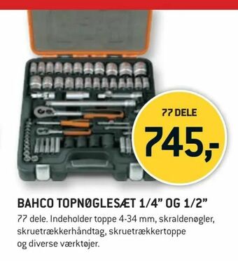 XL-BYG Bahco topnøglesæt 1/4" og 1/2" tilbud