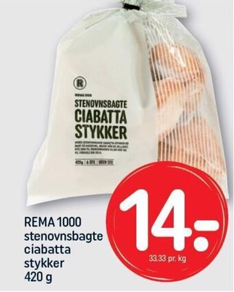 REMA 1000 stenovnsbagte ciabatta stykker 420 g