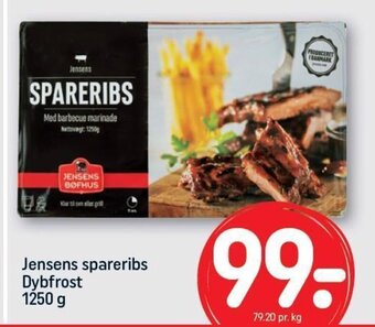 REMA 1000 Jensens spareribs Dybfrost 1250 g tilbud