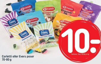 REMA 1000 Carletti eller Evers poser 70-80 g tilbud