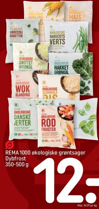 REMA 1000 REMA 1000 økologiske grøntsager Dybfrost 350-500 g tilbud