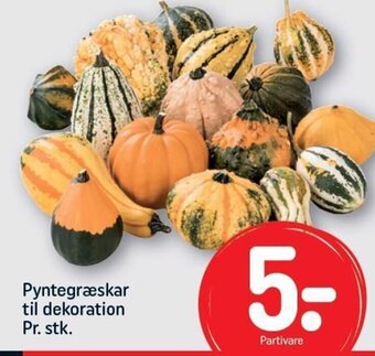 Pyntegræskar til dekoration Pr. stk.