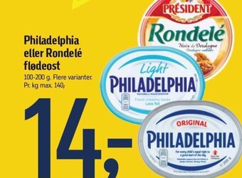 Føtex Philadelphia eller Rondelé flødeost tilbud