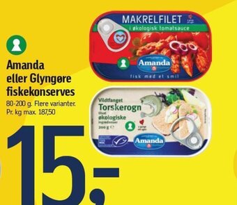 Føtex Amanda eller Glyngøre fiskekonserves tilbud