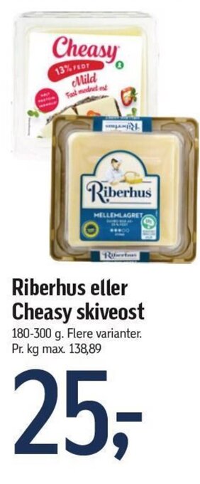 Føtex Riberhus eller Cheasy skiveost tilbud