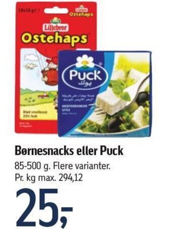 Børnesnacks eller Puck