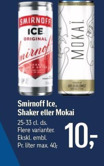 Føtex Smirnoff Ice, Shaker eller Mokai tilbud