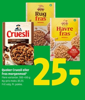 Coop 365 Rugfras morgenmadsprodukt tilbud
