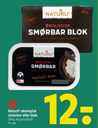 Coop 365 Naturli' smørbar - blok tilbud