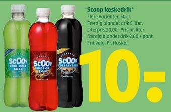 Coop 365 Scoop konc. læskedrik hindbærsmag tilbud