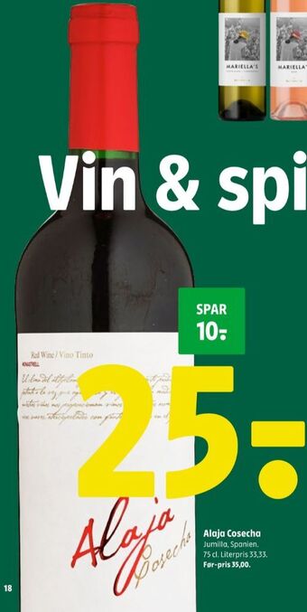 Coop 365 Ukendt spansk rødvin tilbud