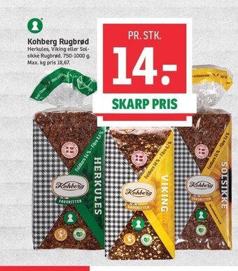 SPAR Kohberg Rugbrød tilbud