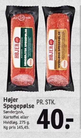 SPAR Højer Spegepølse tilbud